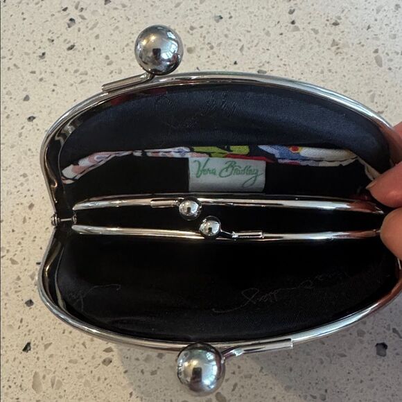 Vera Bradley Poppy Fields Cotton Quilted Double Kiss Lock Coin Purse Retired EUC - Picture 8 of 10